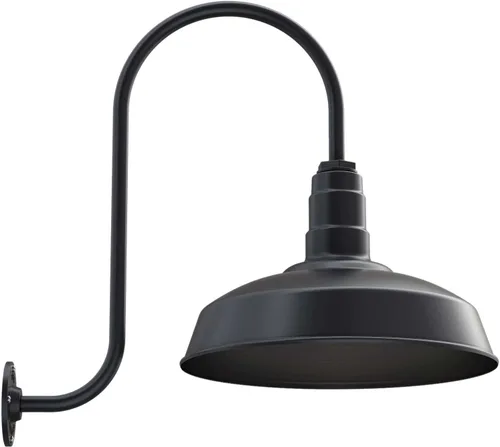 Miniatura 40 de Steel Lighting Co. Gardena - Luz de granero Montaje en pared al aire libre Cúpula de 16 pulgadas Cuello de cisne de 16 pulgadas Luz