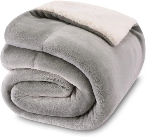 NANPIPER Manta Sherpa para bebé, cálida manta de forro polar suave para recién nacido para invierno (gris claro, 30 x 40 pulgadas)