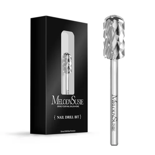 Miniatura 15 de MelodySusie Brocas de uñas de seguridad, brocas de carburo de 2,38 mm de barril grande y parte superior redonda y suave, adecuadas para manicura