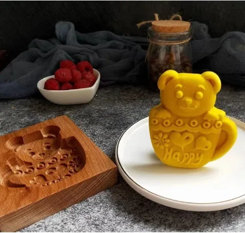 Miniatura 30 de Sello para galletas de búho 2 de madera - Molde tallado y prensa para pan de jengibre y galletas DIY (owl 2)