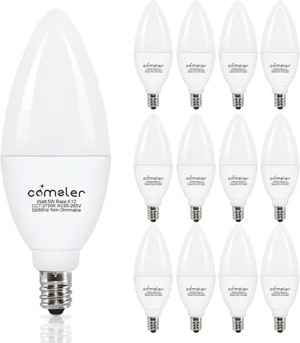 Miniatura 9 de comzler - Foco LED E12 de Candelabro, bombillas LED para ventilador de techo equivalentes a 60 W, focos LED de araña de luz diurna 5000K, bombilla