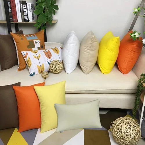 Miniatura 3 de Thmyo - Paquete de 4 fundas de almohada decorativas de 100 % algodón para lumbar, cómodas, sólidas, para Navidad/Halloween, fundas de cojín Blanco