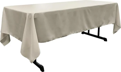 Miniatura 19 de LA Linen Mantel rectangular lavable de popelín de poliéster, resistente a las manchas y a las arrugas, cubierta de mesa 60x84, mantel de tela