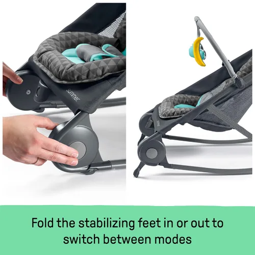 Miniatura 8 de Summer Infant 2-en-1 Mecedora y Silla Balancín Duo (Gris y Azul Agua) Mecedora y Balancín Conveniente y Portátil para Bebés Incluye Juguetes Suaves