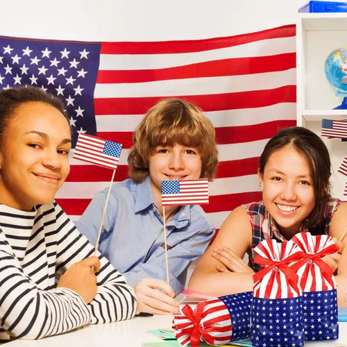 Miniatura 5 de Ctosree 40 bolsas de regalo de la bandera estadounidense, bolsas de regalo del 4 de julio, bolsas de dulces del Día de la Independencia, bolsas