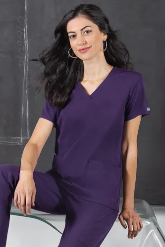 Miniatura 5 de Med Couture Touch - Camiseta de punto con cuello en V para mujer