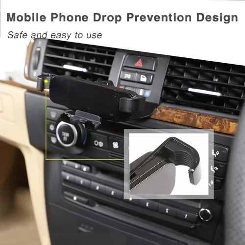 Miniatura 4 de Para BMW Serie 3 E90 E91 E92 E93 360-Degree Rotary Teléfono Celular Titular Negro (B))