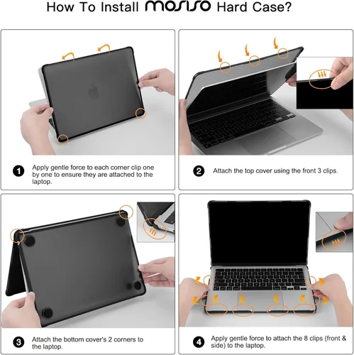Miniatura 6 de MOSISO Funda para MacBook Air de 13 pulgadas M5 M4 M3 M2 2026-2022 A3449 A3240 A3113 A2681, precisión a juego con color portátil, kit 4 en 1