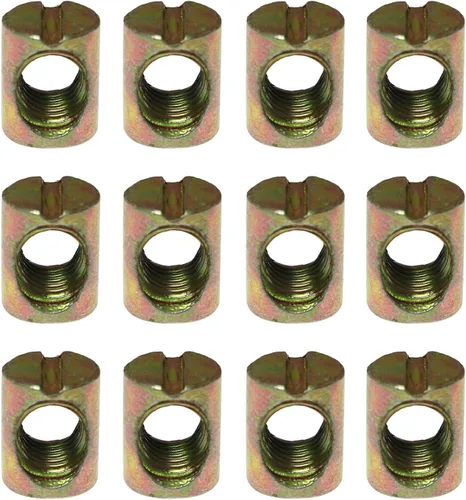 RLECS Tuercas de barril ranuradas M8 Pozidriv M8, clavijas cruzadas, tuercas ranuradas, martillo de tuerca horizontal para muebles, camas, sillas de