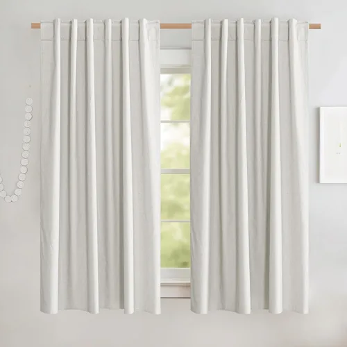 Miniatura 90 de NICETOWN Cortinas 100% opacas de 63 pulgadas de largo, 2 paneles de cortinas cortas con aislamiento térmico con forro para dormitorio, cortinas