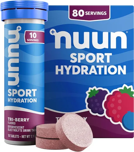 Miniatura 18 de Nuun Sport Tabletas de Electrolitos con Magnesio, Calcio, Potasio, Cloruro y Sodio, Sin Gluten y Veganas, Limonada de Fresa, Paquete de 8