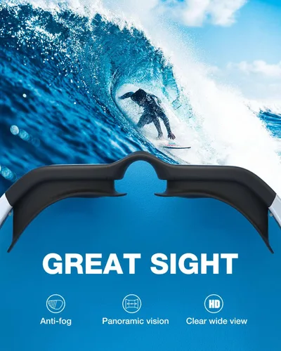 Miniatura 5 de ZIONOR Gafas de natación, 2 paquetes de gafas de natación polarizadas G1 para adultos, hombres y mujeres A1-polarizado Whitegold & Clearwhite