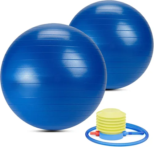 Pelota de yoga y pilates, antideslizante, goma resistente, 22 pulgadas, entrenamiento de equilibrio de postura mejorado, con bomba rápida, diseño