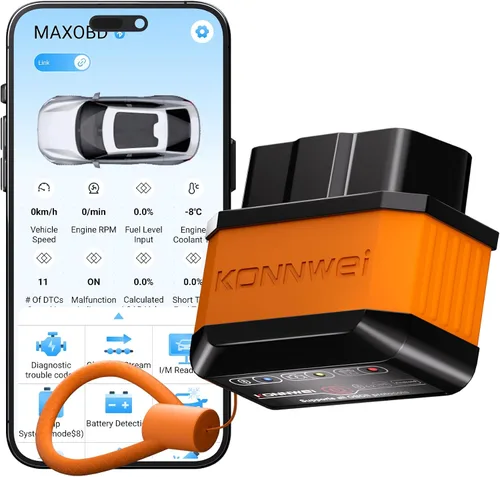 KONNWEI Escáner OBD2 Bluetooth 5.2, herramienta de diagnóstico de escáner de coche inalámbrico para iOS y Android para pruebas de rendimiento,