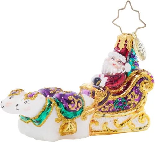 Miniatura 15 de Christopher Radko Adorno Gema del Pesebre – Escena de la Natividad de Vidrio Soplado Europeo Hecho a Mano con la Sagrada Familia, Decoración Dormido