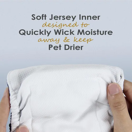 Miniatura 5 de wegreeco - Pañales lavables para perros machos, bandas envolventes para vientre, paquete de 3 (dorado, negro, gris), talla M