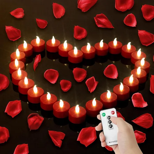 Miniatura 13 de Velas de té sin llama, paquete de 50 velas LED, realistas y brillantes, parpadeantes, de larga duración, 200 horas para festividades, fiestas, Azul