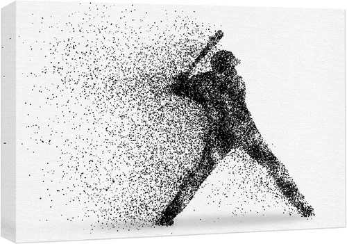 Miniatura 53 de .Wall26, lienzo de pared con pintura de pelota de tenis sobre piso de cancha. Balón de fútbol