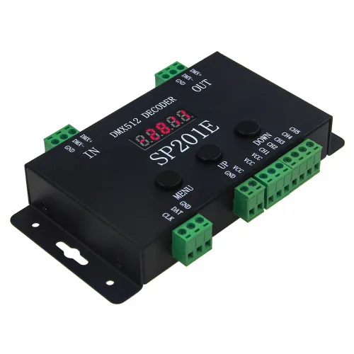 ALITOVE WS2812B WS2811 DMX a SPI controlador decodificador, con 99 modos de color, 5 canales DMX 512 RGB WW decodificador controlador para WS2815