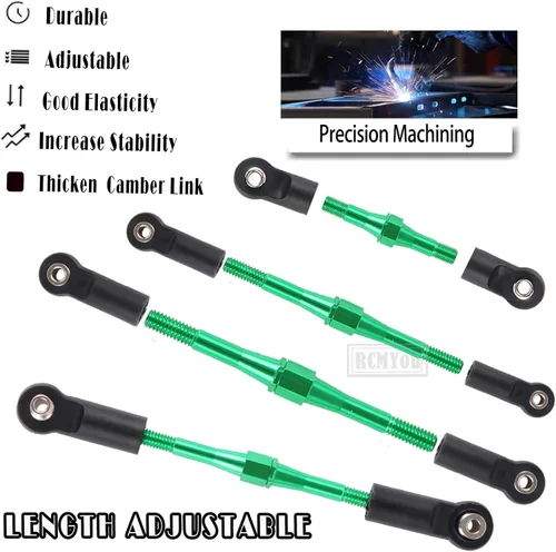 Miniatura 4 de Tensores de aluminio Camber Links Upgrades Part para 1/10 Slash 2WD/Stampede 2WD/Rustler 2WD/Bandit 2WD, tensores de aleación Camber Links Hops Up