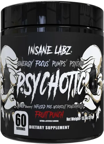 Miniatura 8 de Insane Labz Psychotic Black Edition - Polvo de preentrenamiento de estimulación media, energía, enfoque y bombas, cargado con creatina