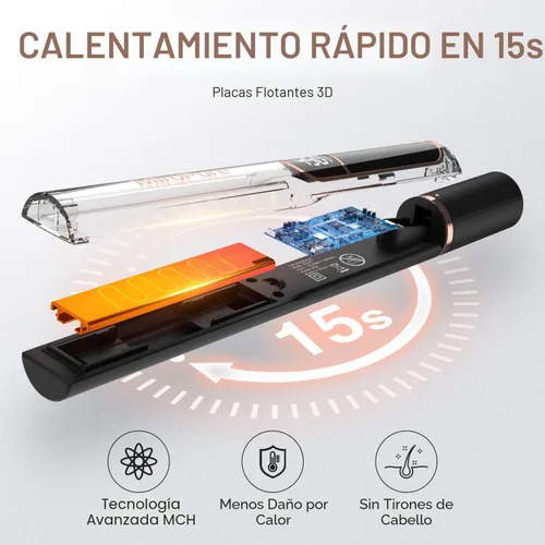 Miniatura 4 de MiroPure Alisadora de Cabello, Alisadora de Cabello con Placas de Titanio de 1 Pulgada con Calentamiento de 15S, Plancha de Cabello Profesional
