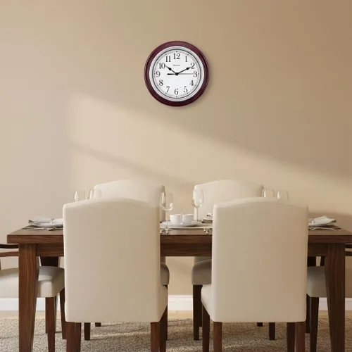 Miniatura 6 de Westclox Reloj de pared redondo con movimiento de cuarzo, diseño analógico contemporáneo, funciona con pilas para uso en interiores