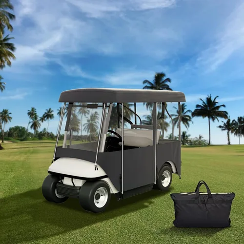 Miniatura 10 de Happybuy Golf Cart Enclosure, 4-Person Golf Cart Cover, 4-Sided Fairway Deluxe, 300D Waterproof Driving Enclosure with Transparent Windows, Fit for