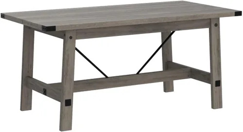 Miniatura 5 de WAMPAT Mesa de comedor de granja de 67.7 pulgadas para 4-6 personas, mesa de cocina rectangular moderna de madera con patas de madera resistentes