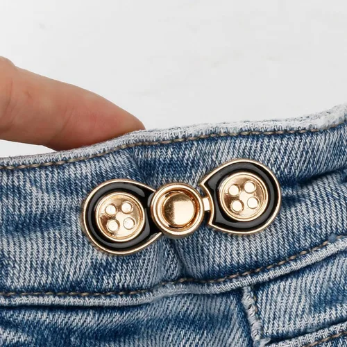 Miniatura 9 de TOOVREN Apretador de cintura para pantalones, botones de mezclilla desmontables para jeans sueltos, alfileres de botones sin costura y sin B-Daisy