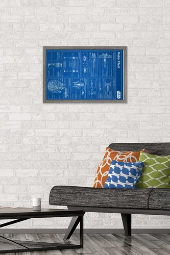 Miniatura 2 de Trends International Star Wars: Saga - Póster de pared con diseño rebelde, 14.725 x 22.375 pulgadas, versión enmarcada de madera de granero
