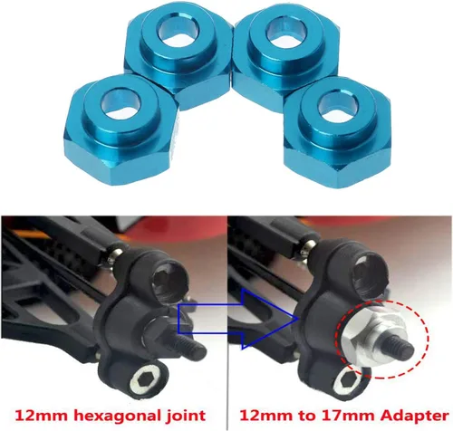 Miniatura 5 de ShareGoo - Adaptador hexagonal de metal de 0.472 in a 0.669 in compatible con neumáticos Tamiya Axial RC4WD Traxxas HPI Himoto HSP Losi Kyosho RC