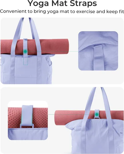 Miniatura 31 de BAGSMART Bolsa de mano para mujer con cremallera, bolsa de gimnasio con compartimentos, bolsa de trabajo para enfermera, baile, bolsa de yoga