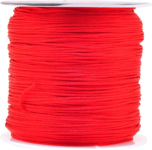 Miniatura 76 de Mandala Crafts Cordón de satén de nailon para la fabricación de joyas, 0.079 in, 55 yardas, cuerdas rojas de nailon, cordón de nudo chino para hacer