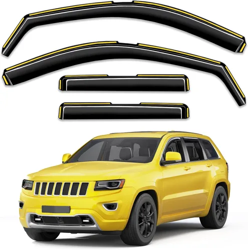 Protectores de lluvia para ventana de canal para Jeep Grand Cherokee 2011-2021 (no para L), protectores de lluvia extra duraderos, viseras laterales