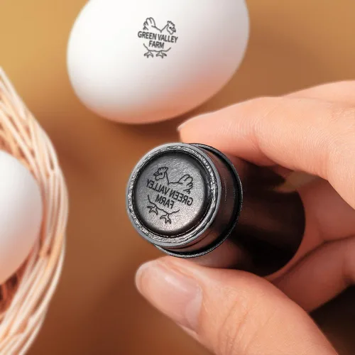 Miniatura 4 de Sello de huevo personalizado, sellos de huevos personalizados para huevos frescos para pollo de granja, 13 estilos disponibles con texto y caja
