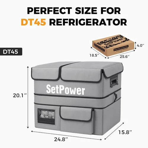 Miniatura 5 de Setpower DT45 Electric Cooler Car Refrigerator With Cover,45L Dual Zone Portable Freezer Fridge,Portable Car Fridge,12 Volt Refrigerator for