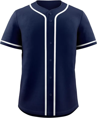 Miniatura 36 de KXK Camiseta de béisbol en blanco para hombre, camisas casuales con botones, manga corta, uniforme deportivo de equipo activo