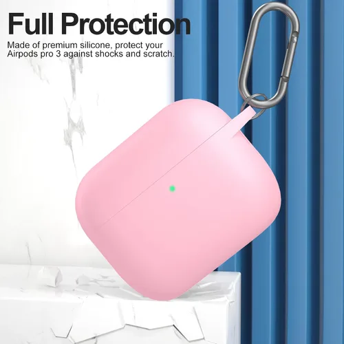 Miniatura 2 de Funda para AirPods Pro 3 con limpiador y protector de silicona suave con llavero para mujeres y hombres, funda para Apple AirPods Pro de 3ª Claro