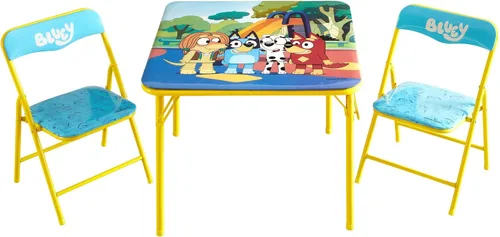 Miniatura 19 de Idea Nuova Juego de muebles de 3 piezas con 1 mesa cuadrada y 2 sillas plegables para niños, Strawberry Shortcake Tarta de Fresa