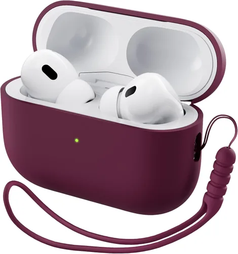 Miniatura 21 de ORNARTO Funda compatible con AirPods Pro 2 2022, silicona híbrida protectora completa para AirPods Pro de 2ª generación, cubierta frontal LED Azul