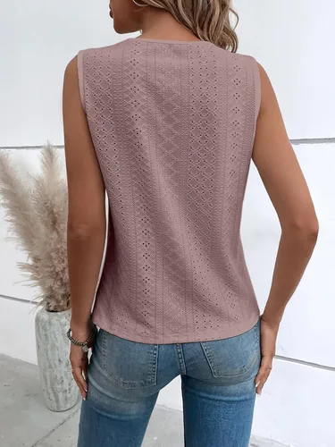 Miniatura 2 de SweatyRocks Camiseta sin mangas con cuello en V y encaje floral para mujer