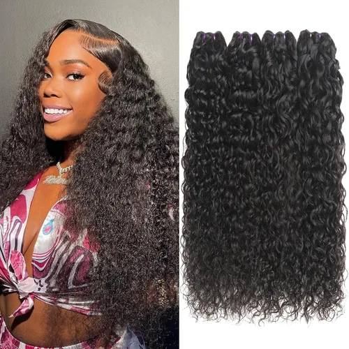 Miniatura 21 de Beauty Queen 16A Paquetes de Cabello Crudo Ondas de Agua 14 16 18 Pulgadas 3 Paquetes 100% Cabello Virgen Brasileño Sin Procesar Paquetes Tejidos