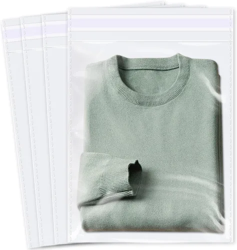 Miniatura 10 de iMailer - 200 bolsas de celofán de plástico transparente de 10 x 13 pulgadas - Bolsas de polietileno de celofán autosellables resellables