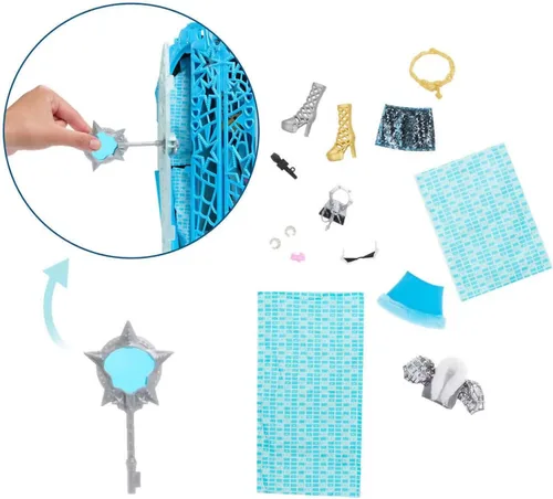 Miniatura 4 de Monster High Skulltimate Secrets - Juego de muñecas y accesorios, Hauntlywood Mysteries Frankie Stein con armario revelador y más de 19 sorpresas