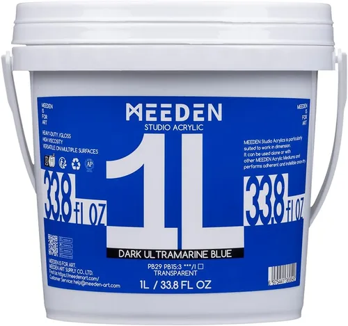 Miniatura 12 de MEEDEN Pintura acrílica blanca de titanio: 1 l/33.8 oz pinturas acrílicas brillantes de cuerpo pesado - Pintura blanca gruesa para lienzo, Blanco