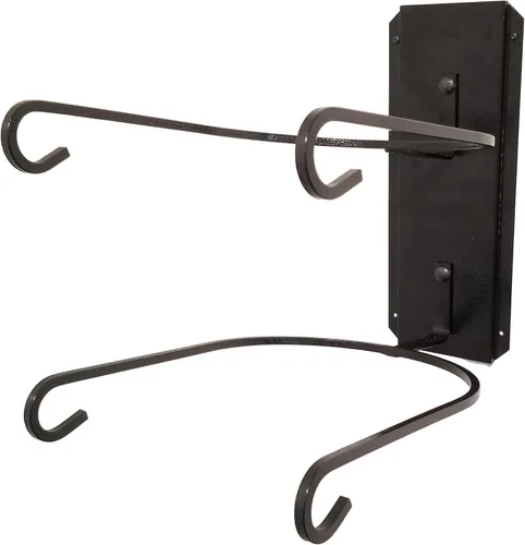 Miniatura 3 de American Made 2 Hat Cowboy Hat Rack - Soporte clásico para sombreros montado en la pared de acero negro