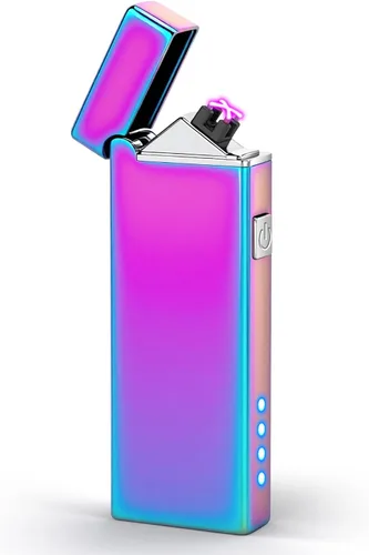 Miniatura 9 de LcFun Encendedor eléctrico recargable por USB, resistente al viento, de plasma, doble arco con indicador de batería LED, sin llama, encendedores