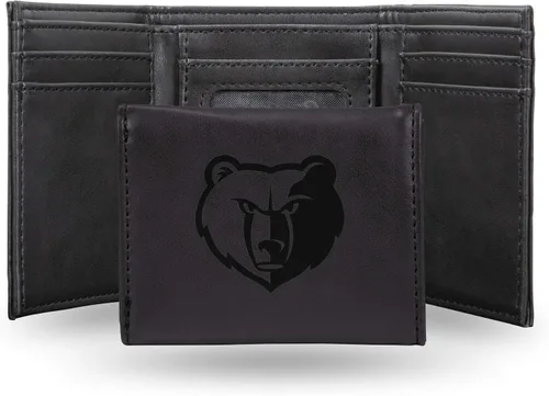 Miniatura 12 de NBA Rico Industries - Billetera triple grabada con láser y tres pliegues, accesorio para hombre Negro