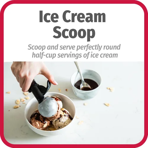Miniatura 5 de GoodCook Cuchara de helado de lujo con gatillo con agarre cómodo y palanca de fácil liberación, apta para lavavajillas, cuchara de 2 onzas